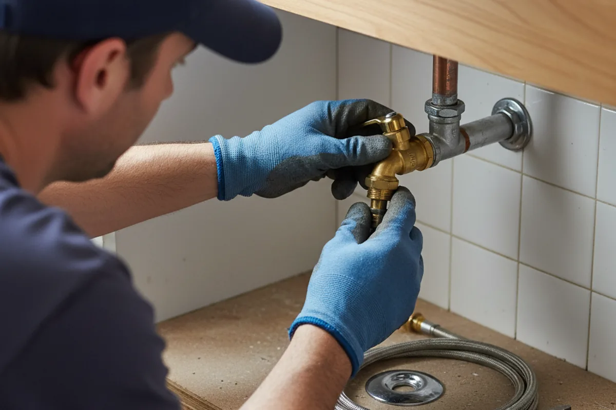 Shutoff valve and fitting work during Emergency Plumbing in Gray